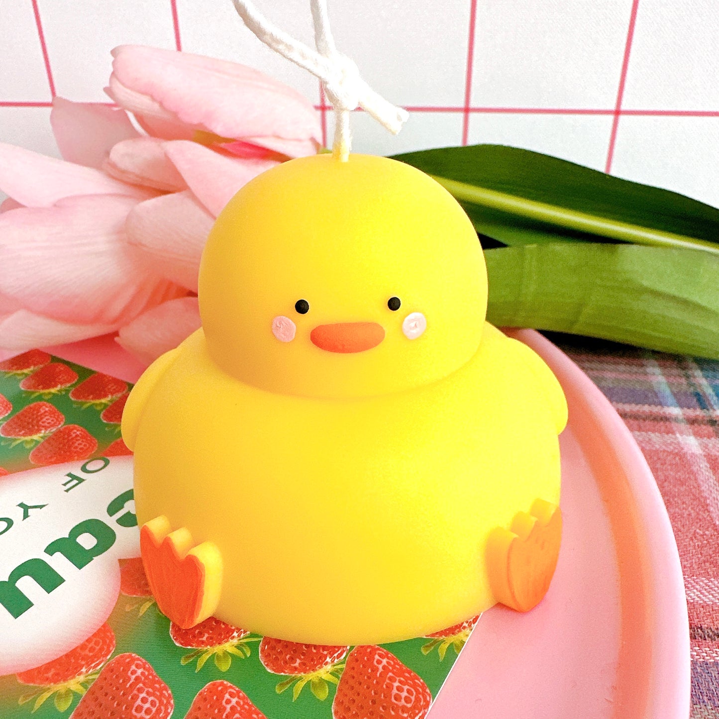 yellow chubby duck candles