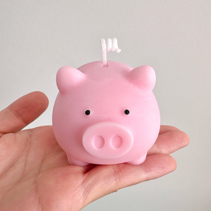 Piggy Bank Candle with a Tealight