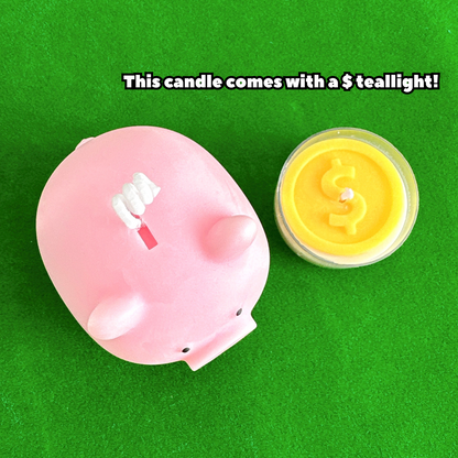 Piggy Bank Candle with a Tealight