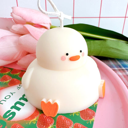 white chubby duck candles