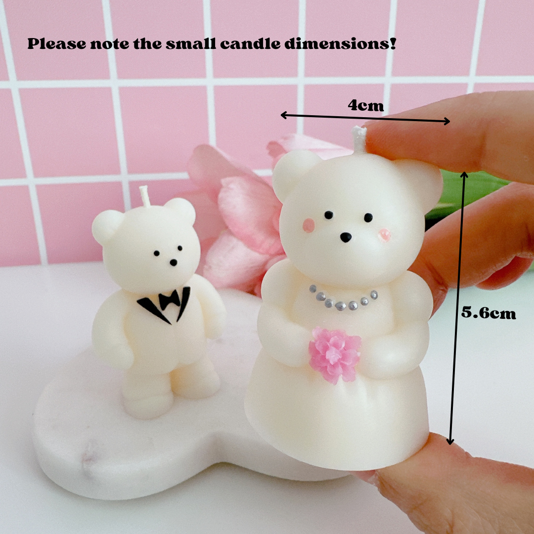 Wedding Bear Couple Candles