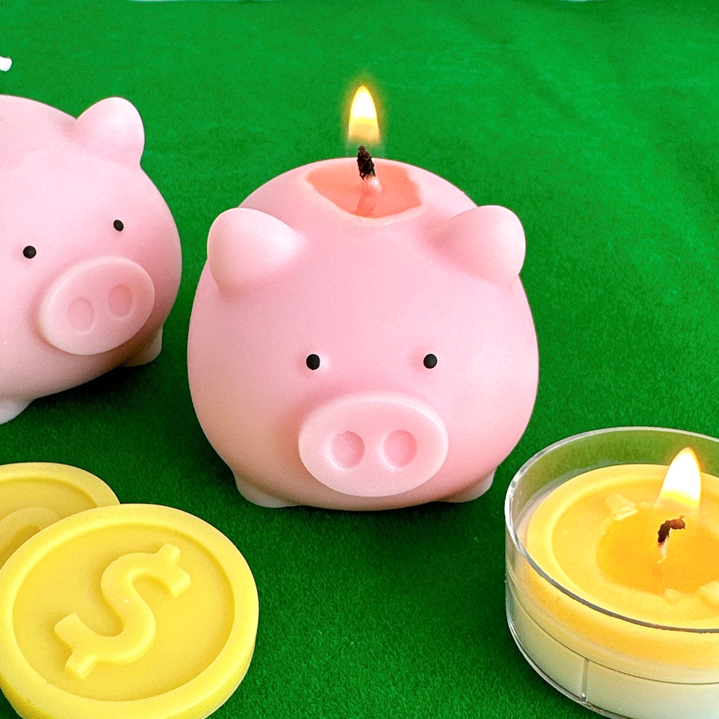 Piggy Bank Candle with a Tealight