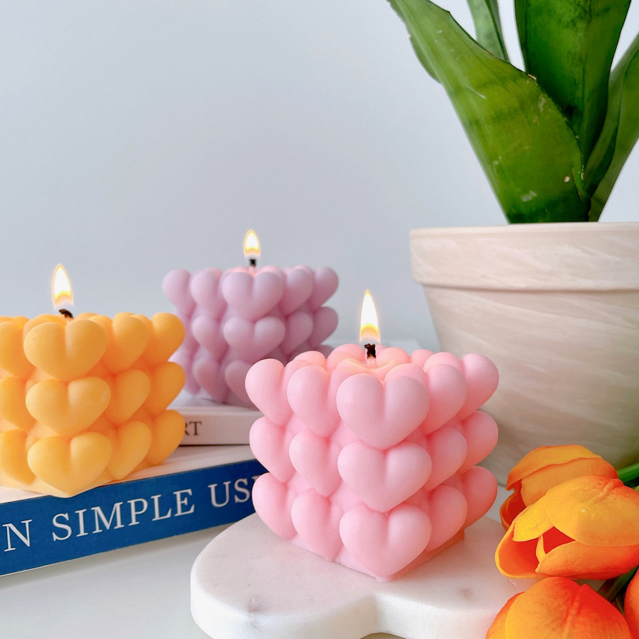 Heart Bubble Candles