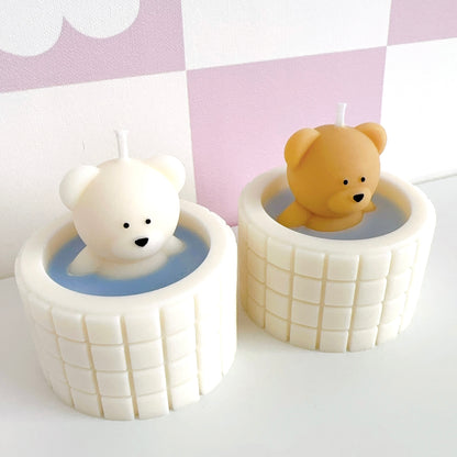 bathing bear candles