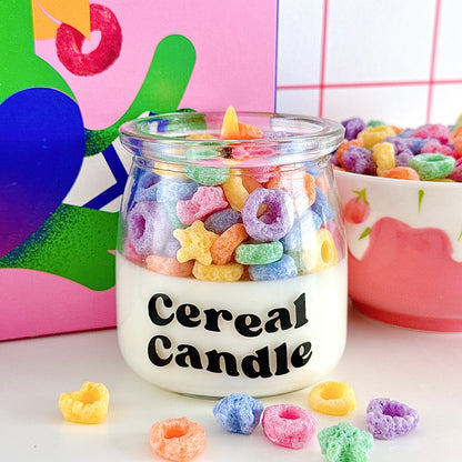 Fruit Loops Cereal Candle
