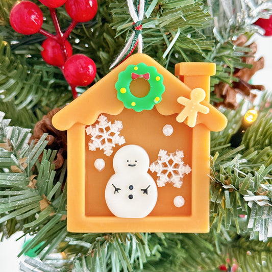 Gingerbread House Ornament Candle