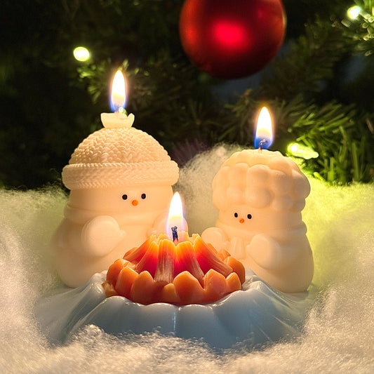 snowman candle