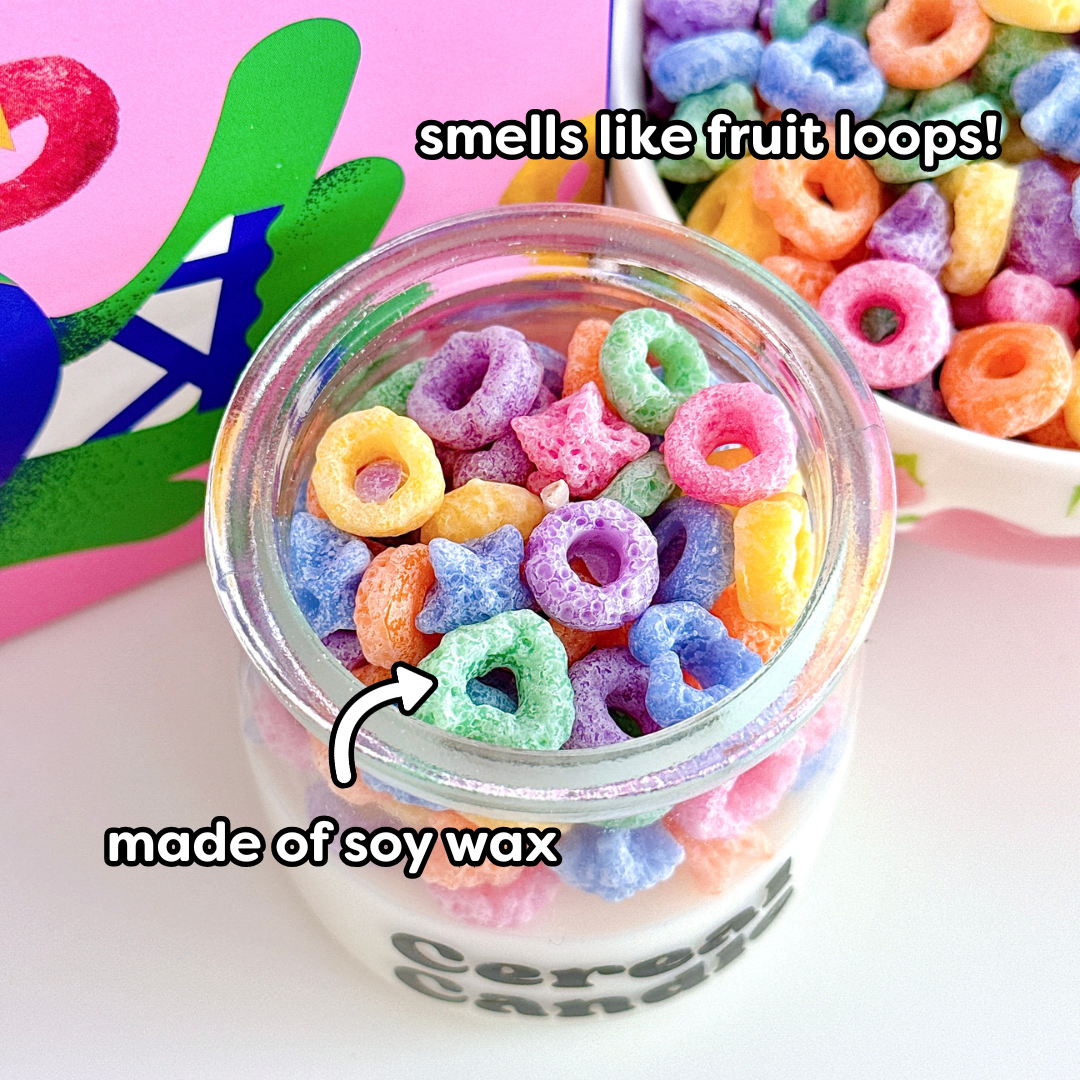 Fruit Loops Cereal Candle